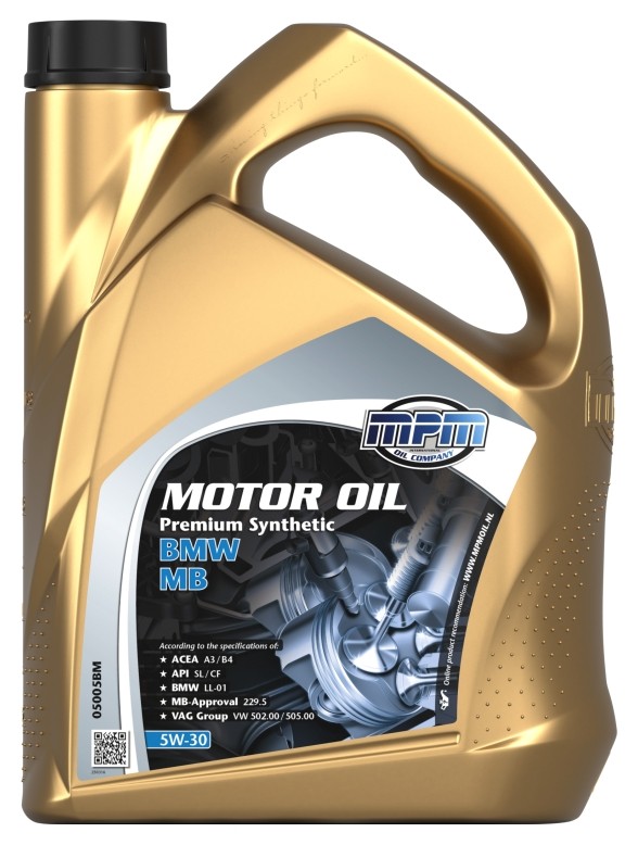 Buy Engine oil MPM diesel 05005BM PREMIUM SYNTHETIC, BMW / MB 5W-30, 5l, Synthetic Oil