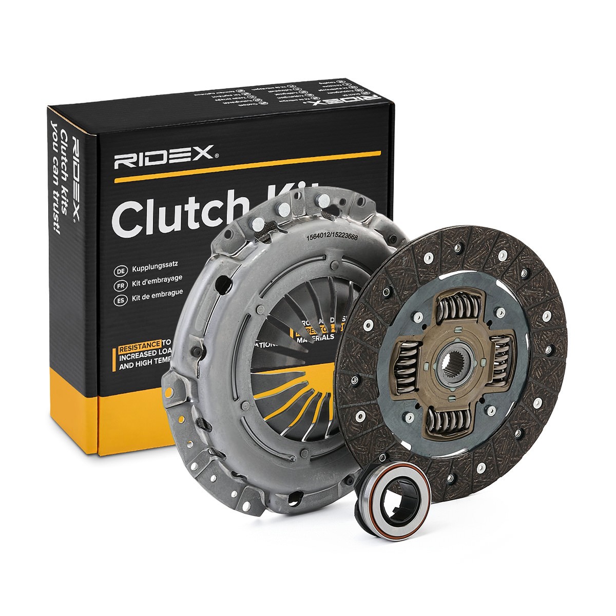 RIDEX 479C0436 Clutch kit three-piece, with synthetic grease, with clutch release bearing, 228mm