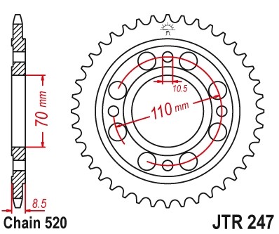 JTSPROCKETS Chain Sprocket JTR247.35