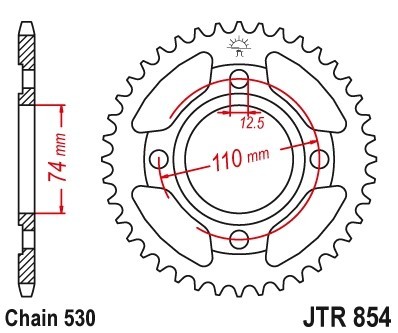 JTSPROCKETS Chain Sprocket JTR854.36