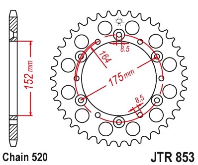 JTSPROCKETS Chain Sprocket JTR853.38