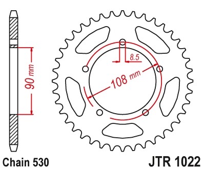 JTSPROCKETS Chain Sprocket JTR1022.38