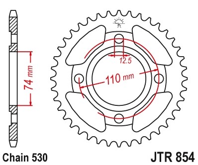 JTSPROCKETS Chain Sprocket JTR854.38
