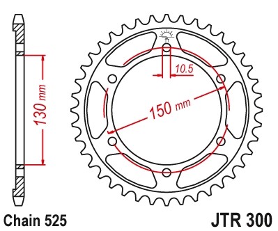 JTSPROCKETS Chain Sprocket JTR300.39