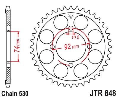 JTSPROCKETS Chain Sprocket JTR848.39
