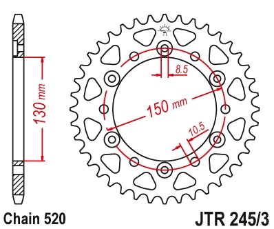 JTSPROCKETS Chain Sprocket JTR245/3.42