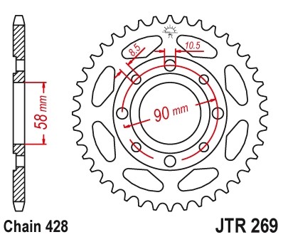 JTSPROCKETS Chain Sprocket JTR269.43