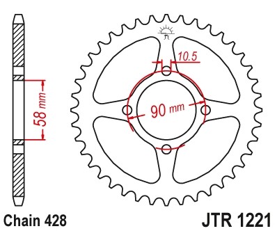 JTSPROCKETS Chain Sprocket JTR1221.45