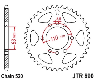 JTSPROCKETS Chain Sprocket JTR890.45