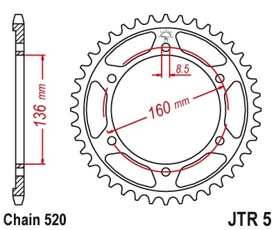 JTSPROCKETS Chain Sprocket JTR5.45