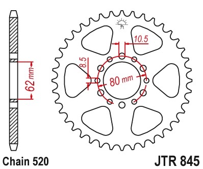 JTSPROCKETS Chain Sprocket JTR845.46