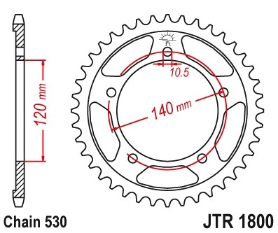 JTSPROCKETS Chain Sprocket JTR1800.46