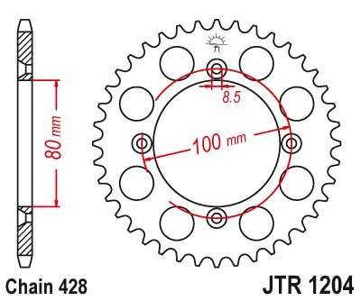 JTSPROCKETS Chain Sprocket JTR1204.50
