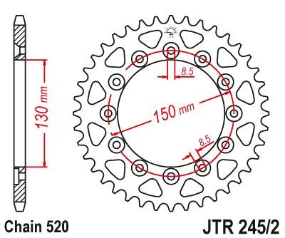 JTSPROCKETS Chain Sprocket JTR245/2.50