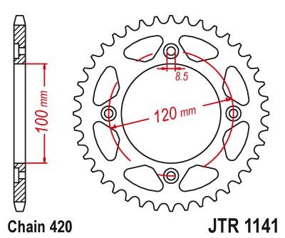 JTSPROCKETS Chain Sprocket JTR1141.51