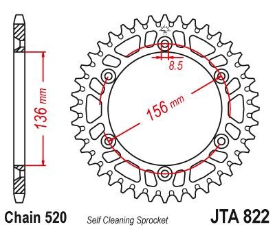 JTSPROCKETS Chain Sprocket JTA822.44