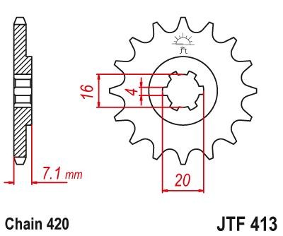 JTSPROCKETS Chain Pinion JTF413.12
