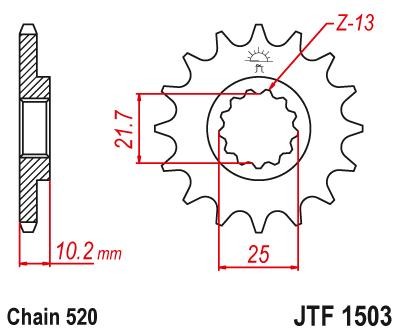 JTSPROCKETS Chain Pinion JTF1503.12