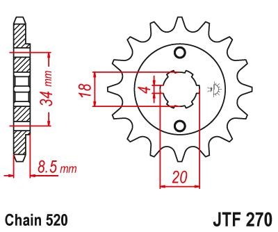 JTSPROCKETS Chain Pinion JTF270.12