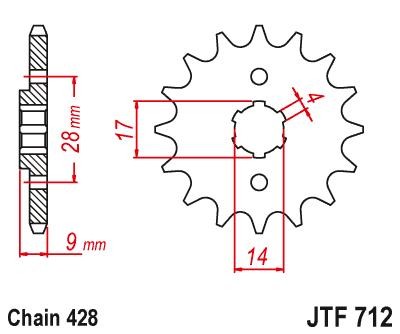 JTSPROCKETS Chain Pinion JTF712.13