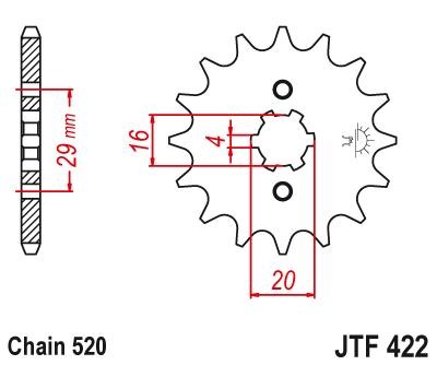 JTSPROCKETS Chain Pinion JTF422.13