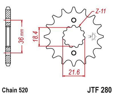 JTSPROCKETS Chain Pinion JTF280.13