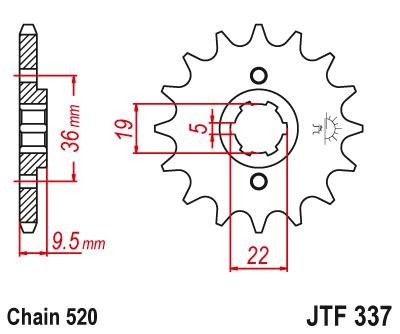 JTSPROCKETS Chain Pinion JTF337.13