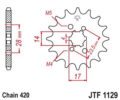 JTSPROCKETS Chain Pinion JTF1129.14