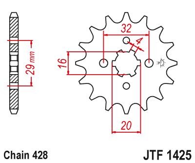 JTSPROCKETS Chain Pinion JTF1425.14