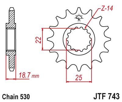 JTSPROCKETS Chain Pinion JTF743.14