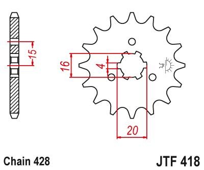 JTSPROCKETS Chain Pinion JTF418.15