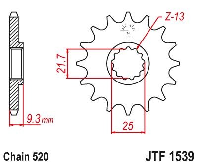 JTSPROCKETS Chain Pinion JTF1539.15