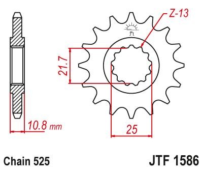 JTSPROCKETS Chain Pinion JTF1586.15