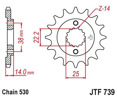 JTSPROCKETS Chain Pinion JTF739.15