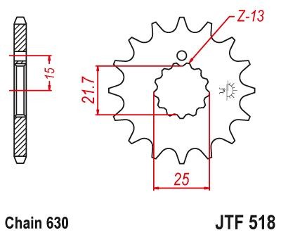 JTSPROCKETS Chain Pinion JTF518.15