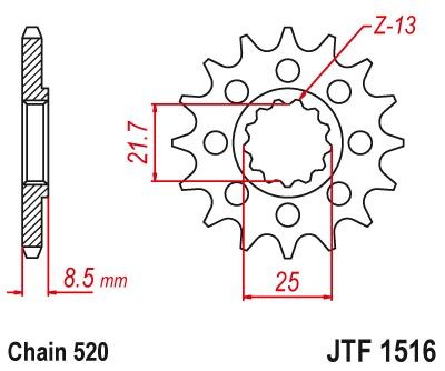 JTSPROCKETS Chain Pinion JTF1516.16