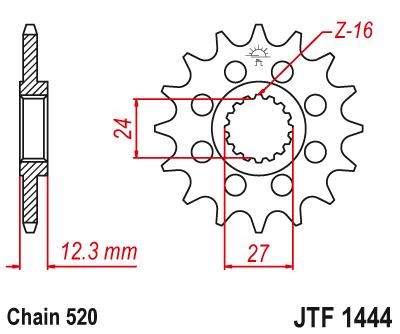 JTSPROCKETS Chain Pinion JTF1444.17