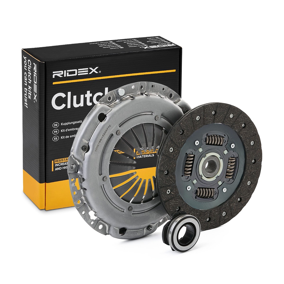 RIDEX 479C0465 Clutch kit with clutch pressure plate, with clutch disc, with clutch release bearing, 215mm