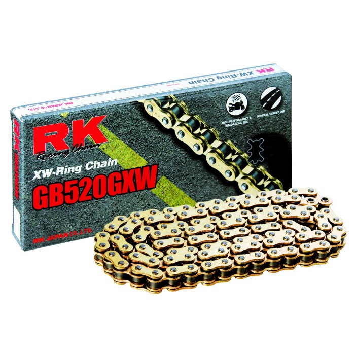 KAWASAKI ER Kette 520, Kette offen, mit Kettenschloss RK GXW GB520GXW-114