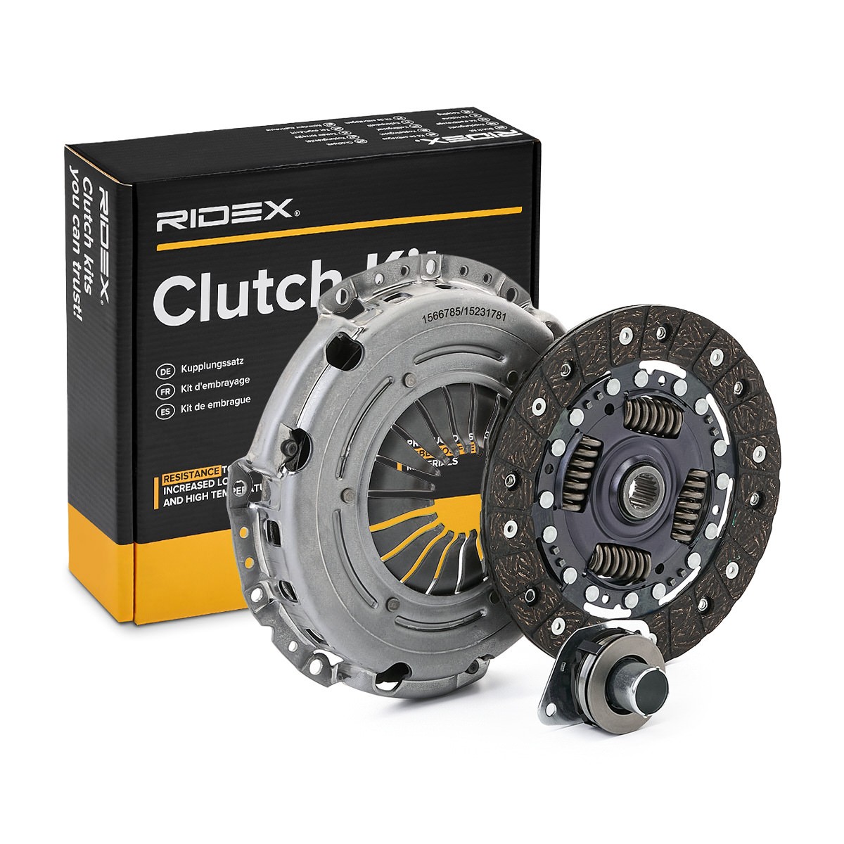 RIDEX 479C0569 Clutch kit with clutch release bearing, with release fork, with guide sleeve, 200mm