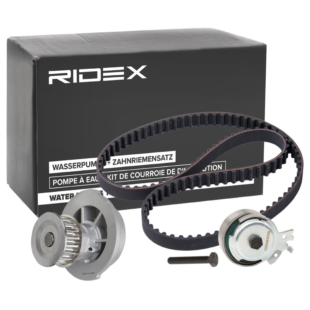 RIDEX 3096W0249 Water pump and timing belt kit with water pump, Number of Teeth: 111, Width: 17,0 mm
