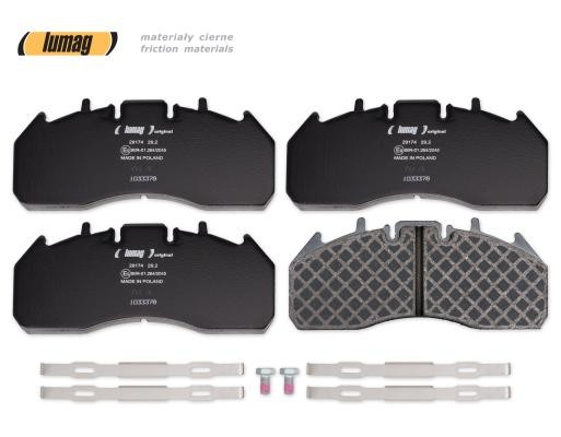29174 LUMAG WI-fastener, excl. wear warning contact Height: 109,5mm, Width: 249,35mm, Thickness: 29mm Brake pads 29174 00 914 00 buy