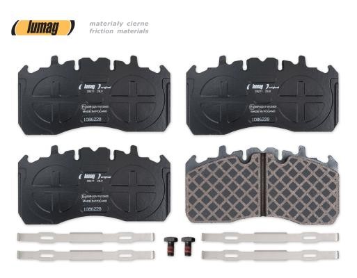 29211 LUMAG Front and Rear, prepared for wear indicator, with accessories Height: 114,5mm, Thickness: 30mm Brake pads 29211 00 901 00 buy
