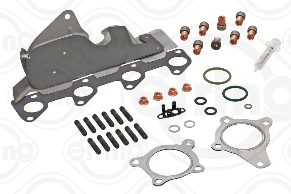 299.681 ELRING Mounting kit, charger AUDI with gaskets/seals, with bolts/screws