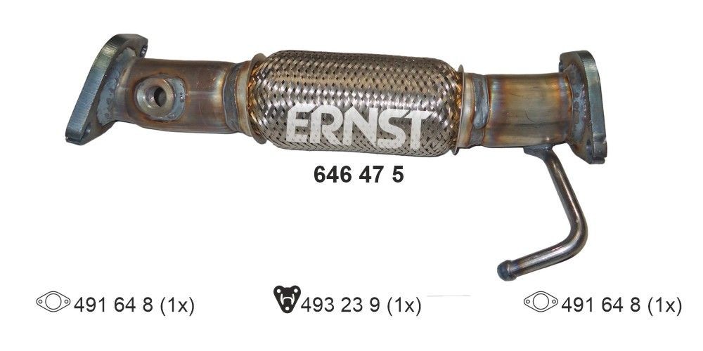 ERNST Length: 445mm, Front, after catalytic converter Exhaust Pipe 646475 buy