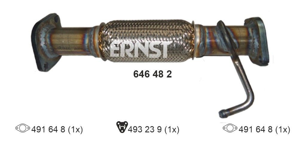 ERNST 646482 Exhaust Pipe Length: 415mm, Front