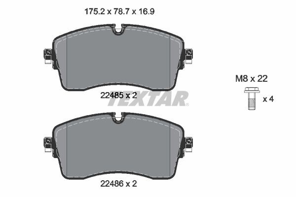 2248501 TEXTAR Brake pad set - buy online