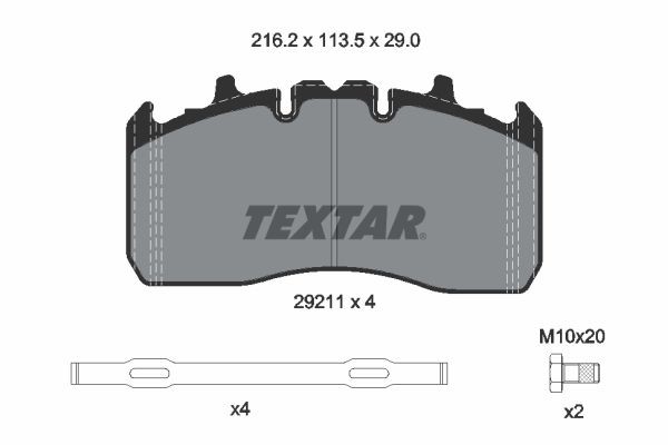 TEXTAR Brake pad kit 2921101