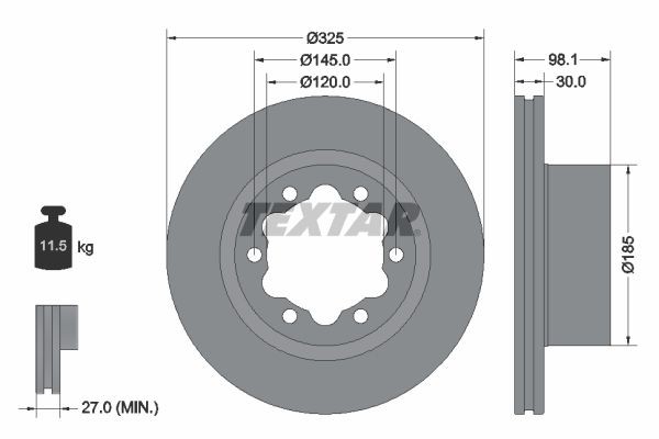 Original TEXTAR 98200 3058 0 1 PRO Disc brake set 92305803 for VW CRAFTER