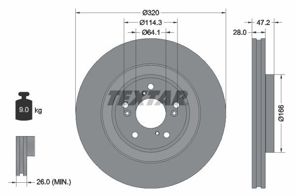Great value for money - TEXTAR Brake disc 92306203
